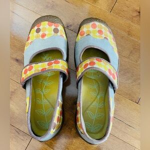 Patterned Mary Jane Casual Shoes - Yellow & Orange